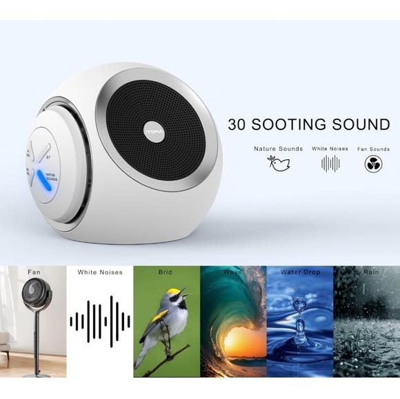 White Noise Machine, 30 Soothing Sounds Options Including Fan, Nature & White No - Picture 5 of 7